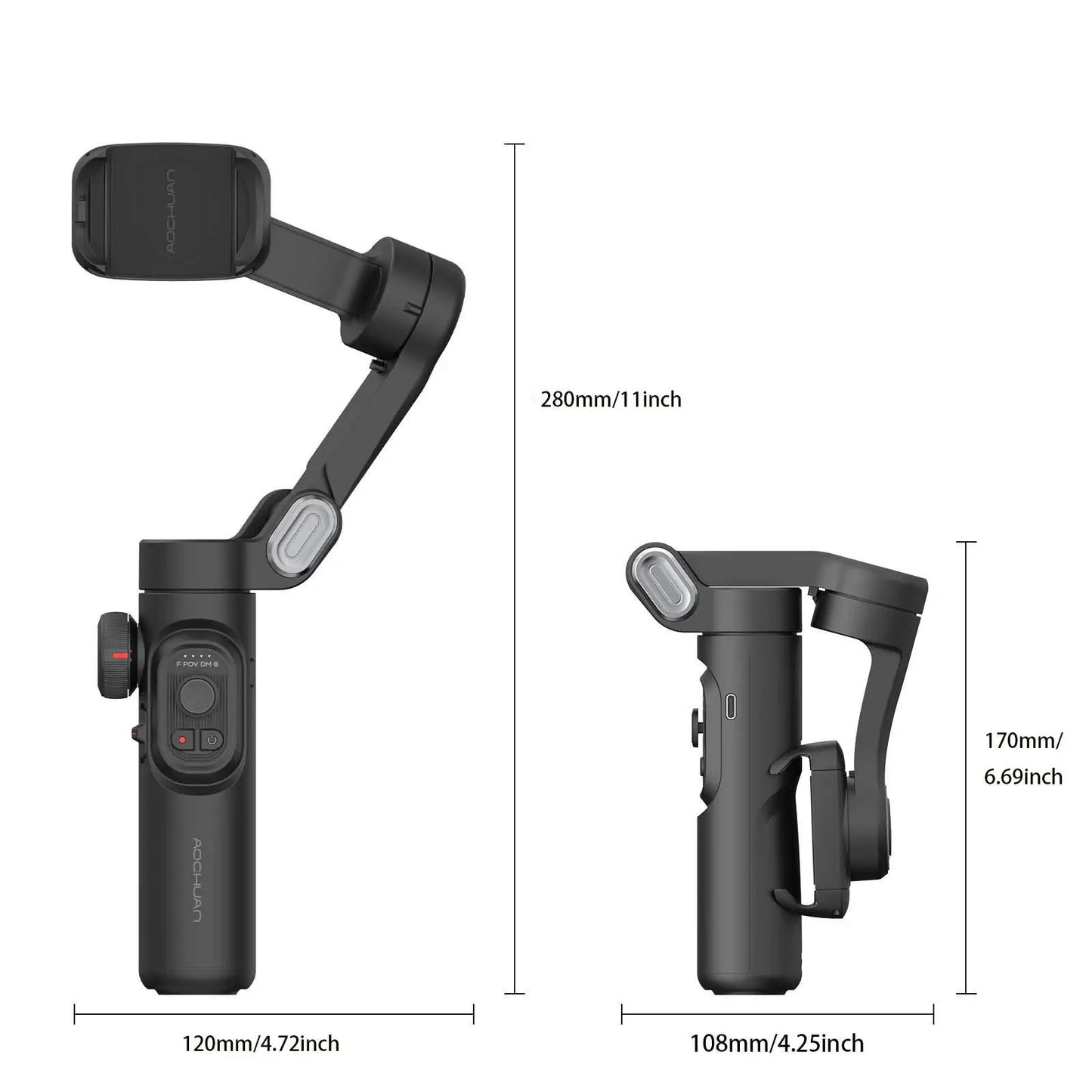 AOCHUAN Smart XE - Estabilizador de 3 ejes con rueda de enfoque
